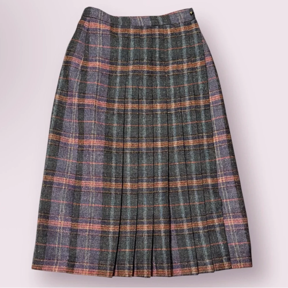 Vintage Breckenridge Quarter-pleated wool skirt - Picture 1 of 7